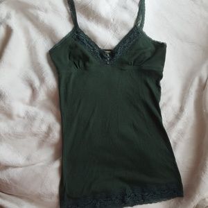 Green lace camisole